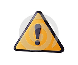 Realistic yellow triangle warning sign vector illustration. Hazard warning symbol vector icon flat sign symbol