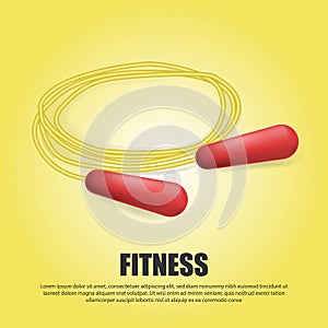 Realistuc 3D  jumping Rope illustration, sport fitness symbol - training exercise icon
