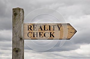 Reality Check Wooden Sign