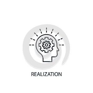 Realization concept line icon. Simple