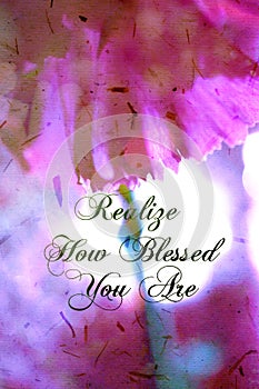 Realize How Blessed You Are, Pink Carnation Textured Floral Print