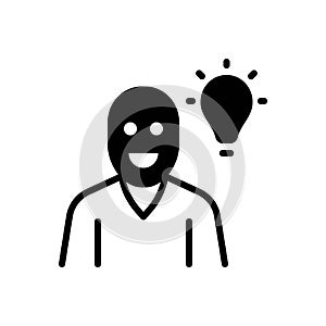 Black solid icon for Realize, perceive and understand