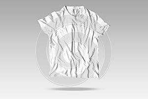 Reallistic Wrinkles White T-Shirt Mockup photo