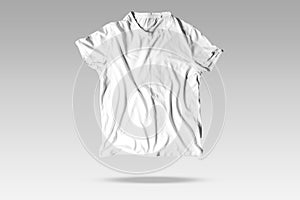 Reallistic Wrinkles White Unisex T-Shirt With Elegant Background Mockup photo