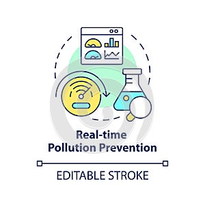 Realtime pollution prevention multi color concept icon