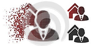 Dissipated Pixel Halftone Realtor Icon photo