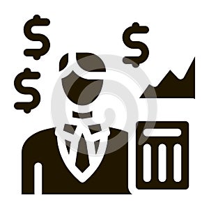 realtor transfers profit icon Vector Glyph Illustration