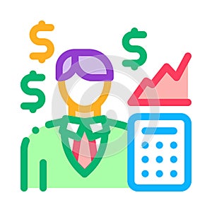 Realtor transfers profit icon vector outline illustration