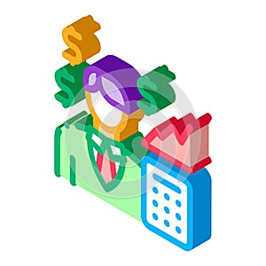 Realtor transfers profit isometric icon vector illustration