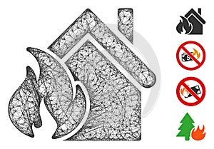 Realty Fire Disaster Web Vector Mesh Illustration