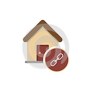 Realty Links icon. Vector style is flat iconic symbol, color, white background