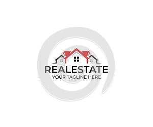 Realty logo template. House vector design