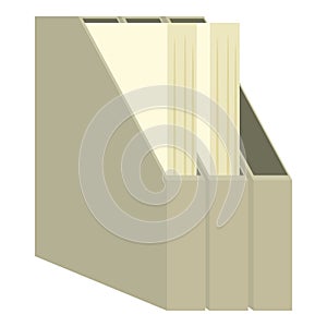 Ream paper tray icon cartoon . Send cabinet shelf