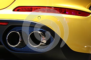 Tailpipe on sports car photo