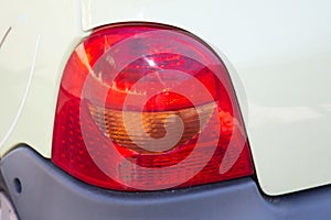 A Rear Closeup Back Red Tail light car