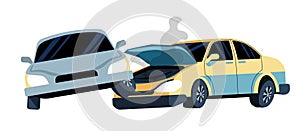 Rear-End Car Crash Vector Scene