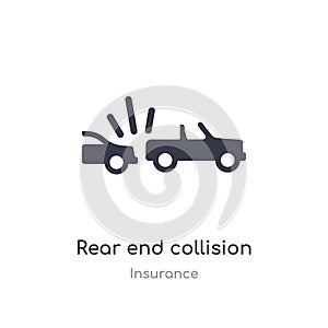 rear end collision icon. isolated rear end collision icon vector illustration from insurance collection. editable sing symbol can