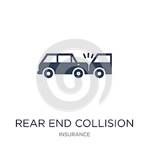 Rear end collision icon. Trendy flat vector Rear end collision i