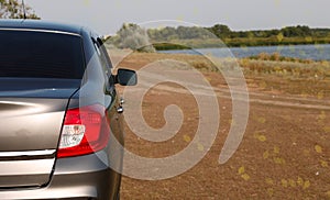 Rear headlight of a car in nature, a vehicle lighting element