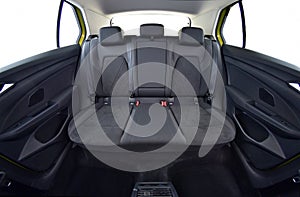 Rear seats of a luxury passenger car, front view