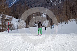 Rear of skier