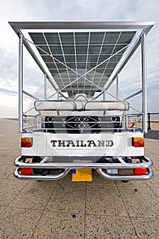 Rear of a solar powered tuc tuc