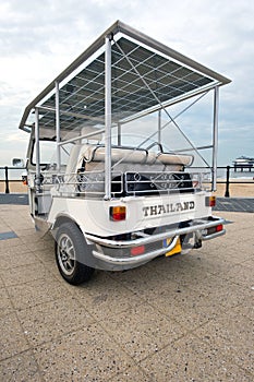 Rear of a solar powered tuc tuc