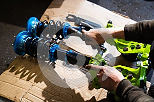 Rear Subframe Installation for Drift car project. The rear subframe is reinforced and aligned for solid differential mounting and