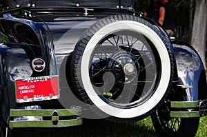 Rear view of 1928 Ford horseless carriage