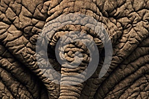 Rear View of an African elephant near lake manyara
