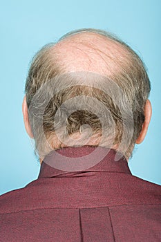 Rear view of balding man