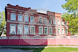 Rear view of the building of the branch of the Krasnoyarsk State Agrarian University.Achinsk, Krasnoyarsk Krai