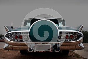 Rear View of Classic American Car