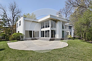 Rear view of contemporary home