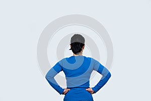 Rear view of a Determined confident woman. People confidence expression, strength and motivation concept