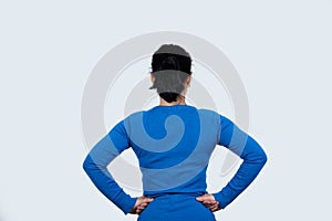 Rear view of a Determined confident woman. People confidence expression, strength and motivation concept