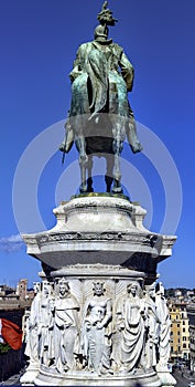 Rear view equestrian statue of Victor Emmanuel II