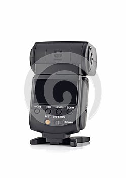 Rear view of flash for digital camera isol