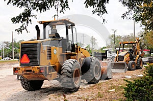 Rear view of loader