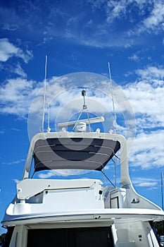 Rear view of a luxury Yacht