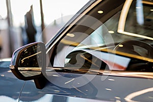 Rear-view mirror on car