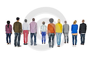 Rear View of Multi-Ethnic Group of People Concept