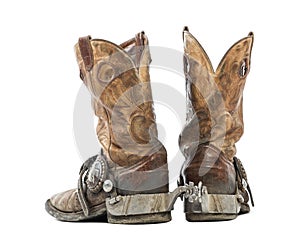 Rear view of a Pair of cowboy boots