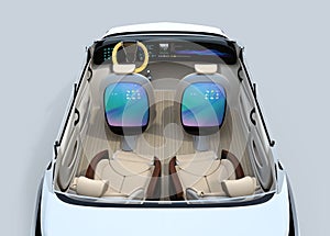 Rear view of self-driving car cutaway image
