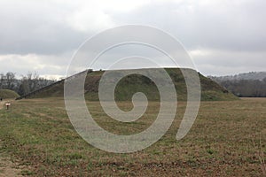 Rear view of the Temple Mound Mound A of Etowah