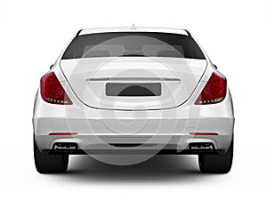 Rear view of white luxury car