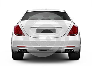 Rear view of white luxury car photo