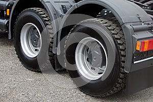 Rear wheels of a modern truck