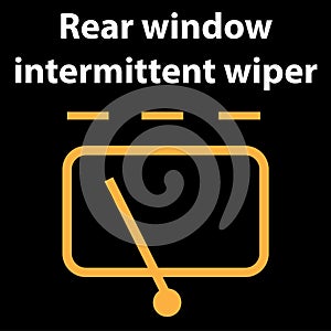 Rear window intermittent wiper sign, illustration icon, dtc code error, dasboard