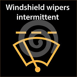 Rear window intermittent wiper sign, vector illustration icon, dtc code error, dasboard